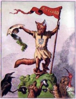 The trickster figure Reynard the Fox as depicted in an 1869 children's book by Michel Rodange.